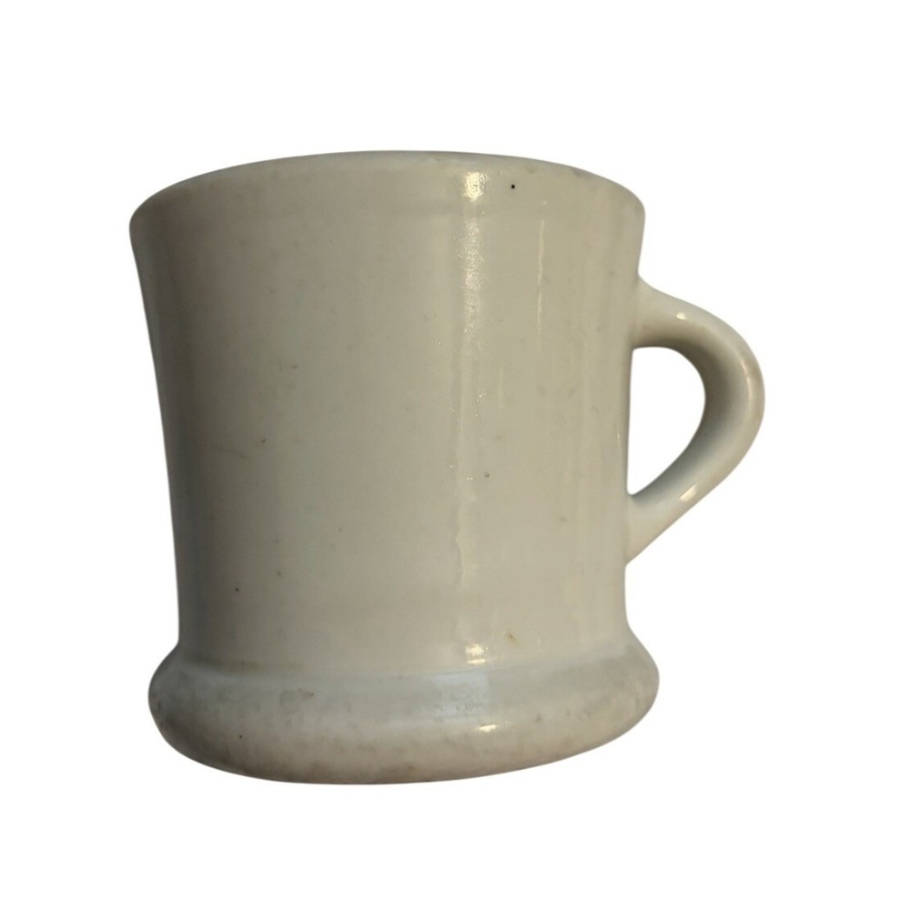 Hall China Shaving Mug Vintage Mid Century White Ceramic Barber Cup 3.5in